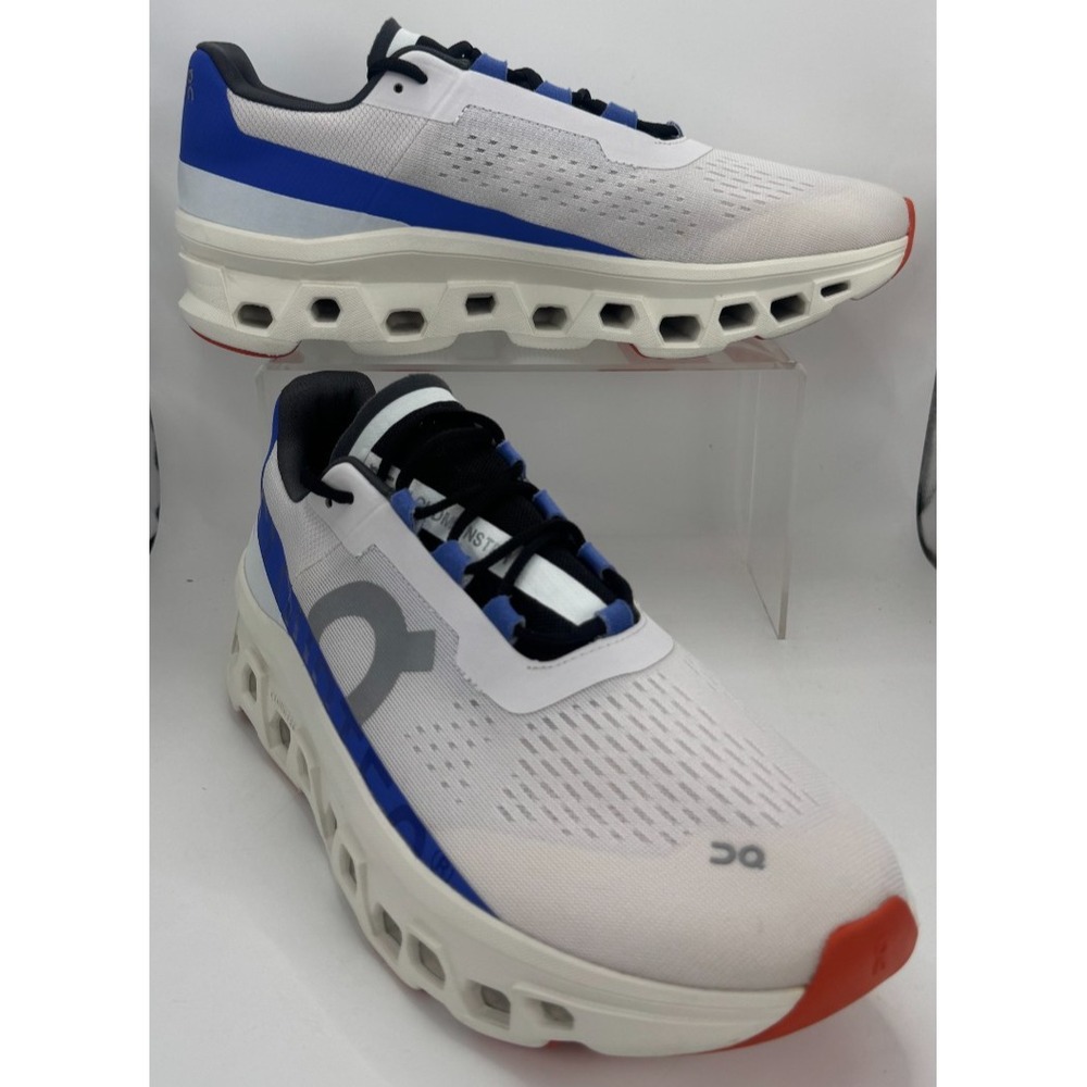 On Cloudmonster Frost Cobalt Running Road Shoes White Blue Mens 12 61.98653